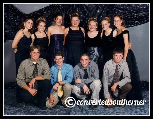 Senior Homecoming. October 1999. L to R top row- Erin, Me, Val, the Bestie, TT, Megs, Cam. L to R bottom- DJ, Sean, Josh and Chris... various high school boyfriends