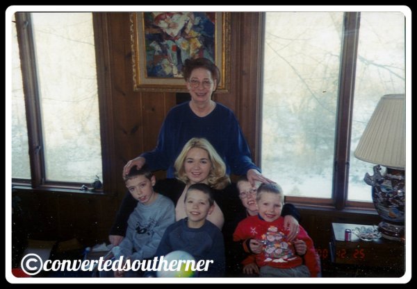 Christmas Day 2000... Me with my Grandma and cousins.
