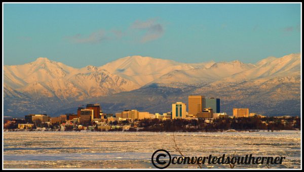 Anchorage at sunset, March 2012