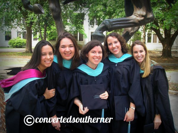 The girls ready for our hooding ceremony for out masters degrees