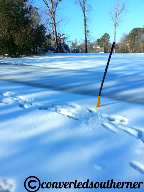 This was close to 5pm on Thursday. The sun had been out for several hours and this is still what it looked like.