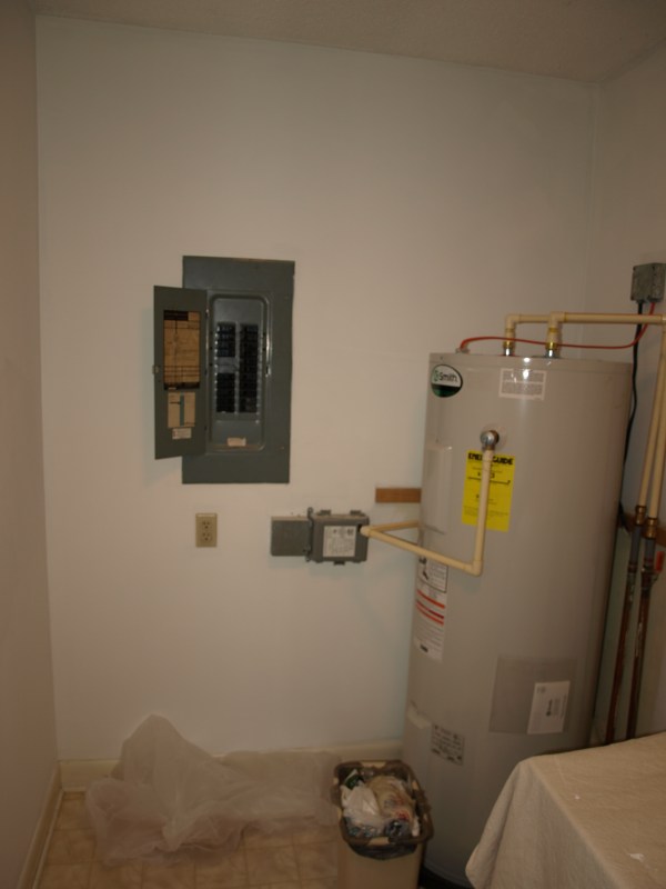 white paint in laundry room