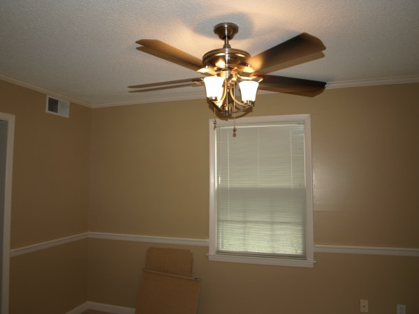 new light and new paint in dining room