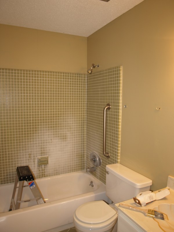 First coat on upstairs hall bath