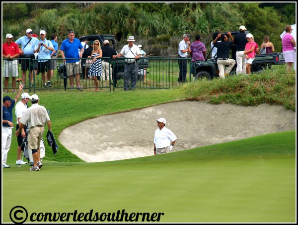 You can get an idea of how deep the bunkers are! The Ocean Course, 2012 PGA Championship