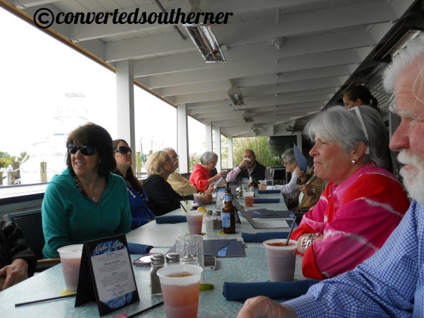 Family lunch on Saturday along Shem Creek. It was April... but we were freezing our butts off! A cold front had come through after the storm the night before. 