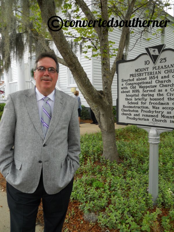 My Dad outside the church