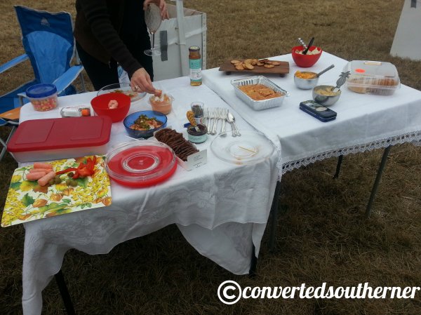 Part two of our tailgate spread... complete with family silver
