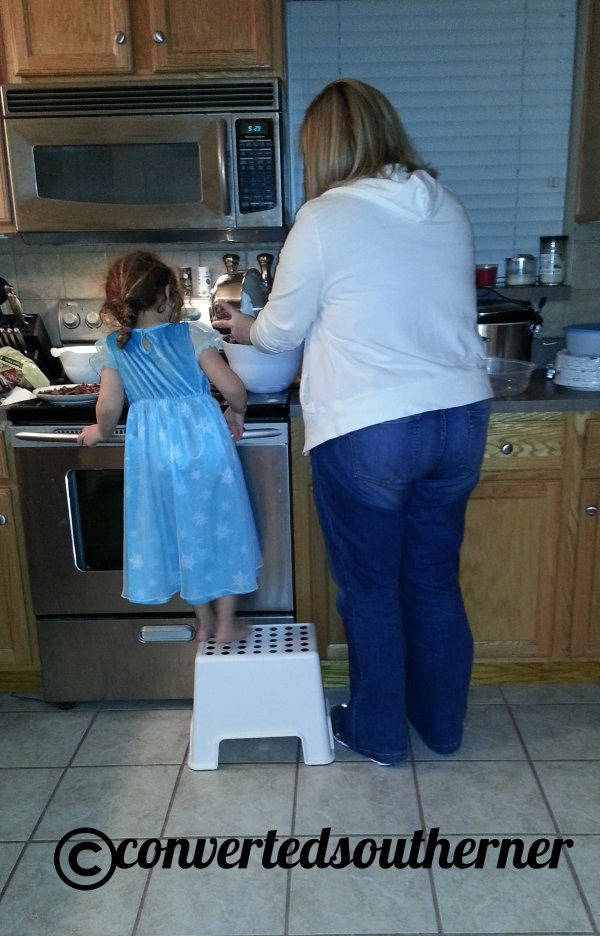TT and Lili making cookies one night. Neiman Marcus cookies.... so yummy!