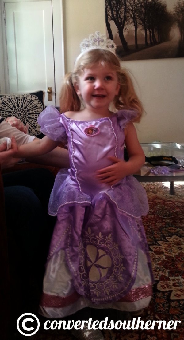 I gave her a Disney princess outfit for Christmas... major hit. 